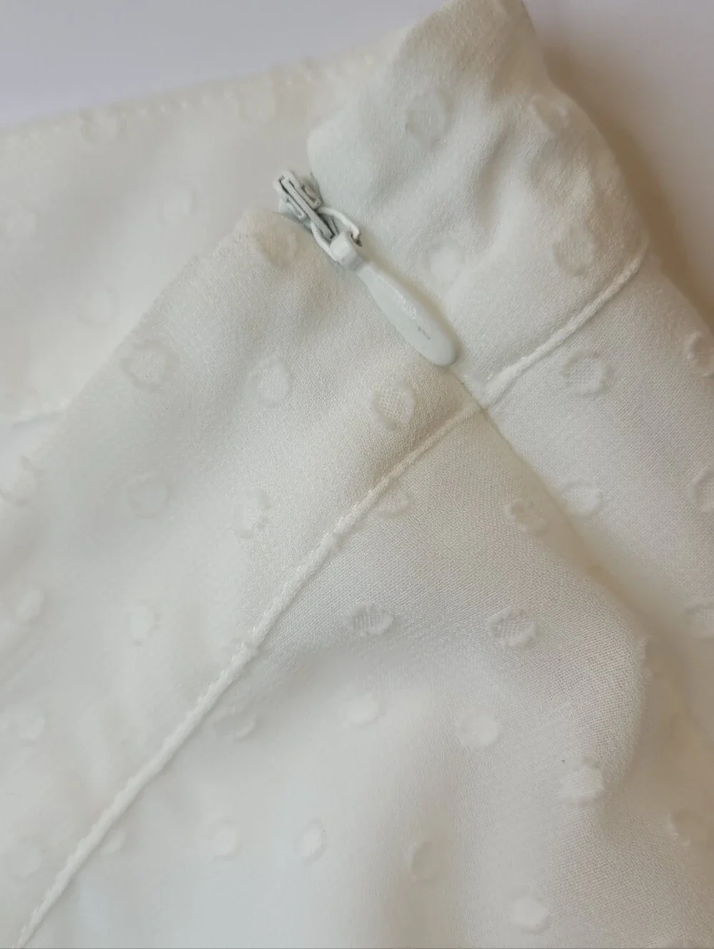 Forever 21 Swiss Dot Asymmetrical Ruffle Mini Skirt Ivory Size L